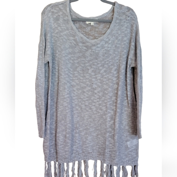 UMGEE Marled Knit Fringe Hem Sweater - Picture 1 of 11